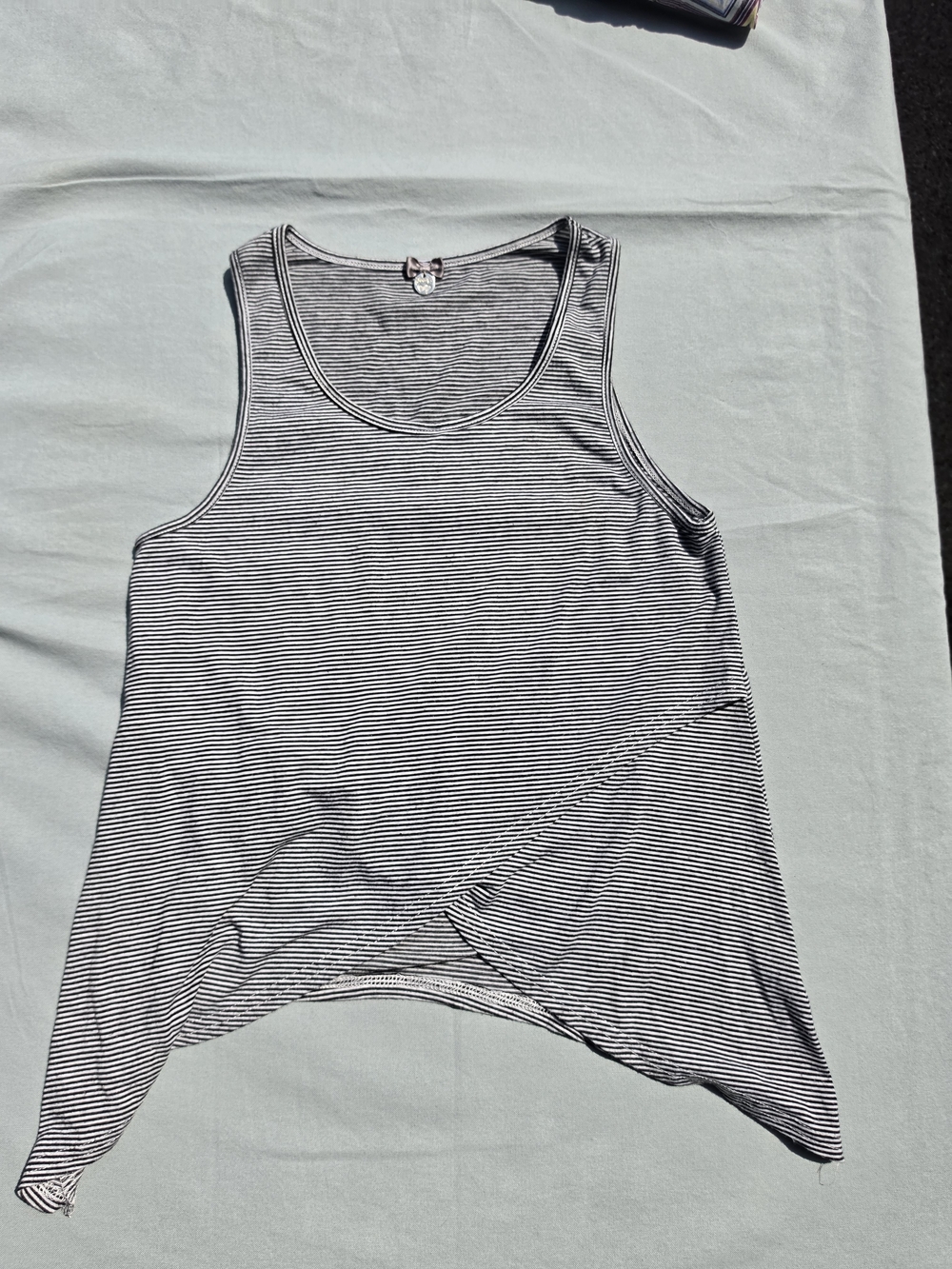 Poof! Black & White Striped Tank Top